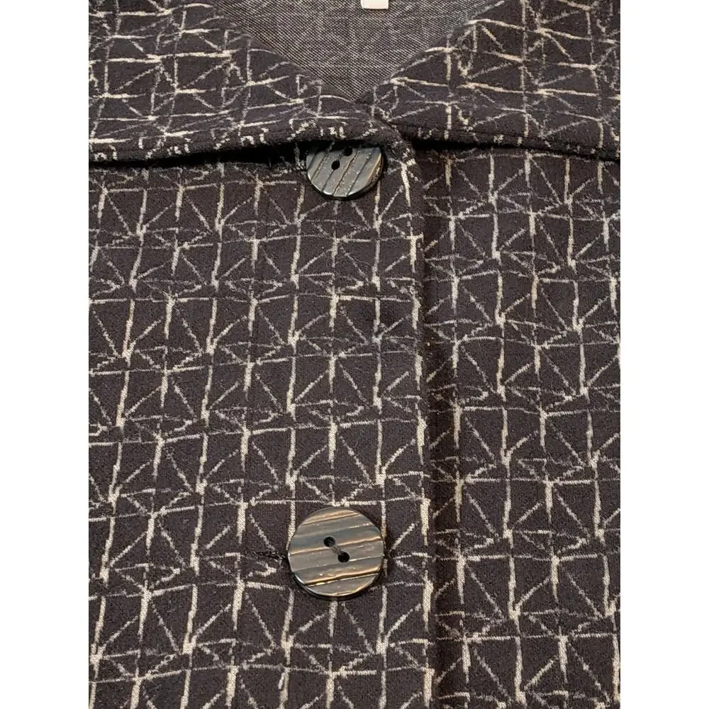 Habitat Clothes to Live Jacket Button Front SMALL Gray Geometric Lagenlook